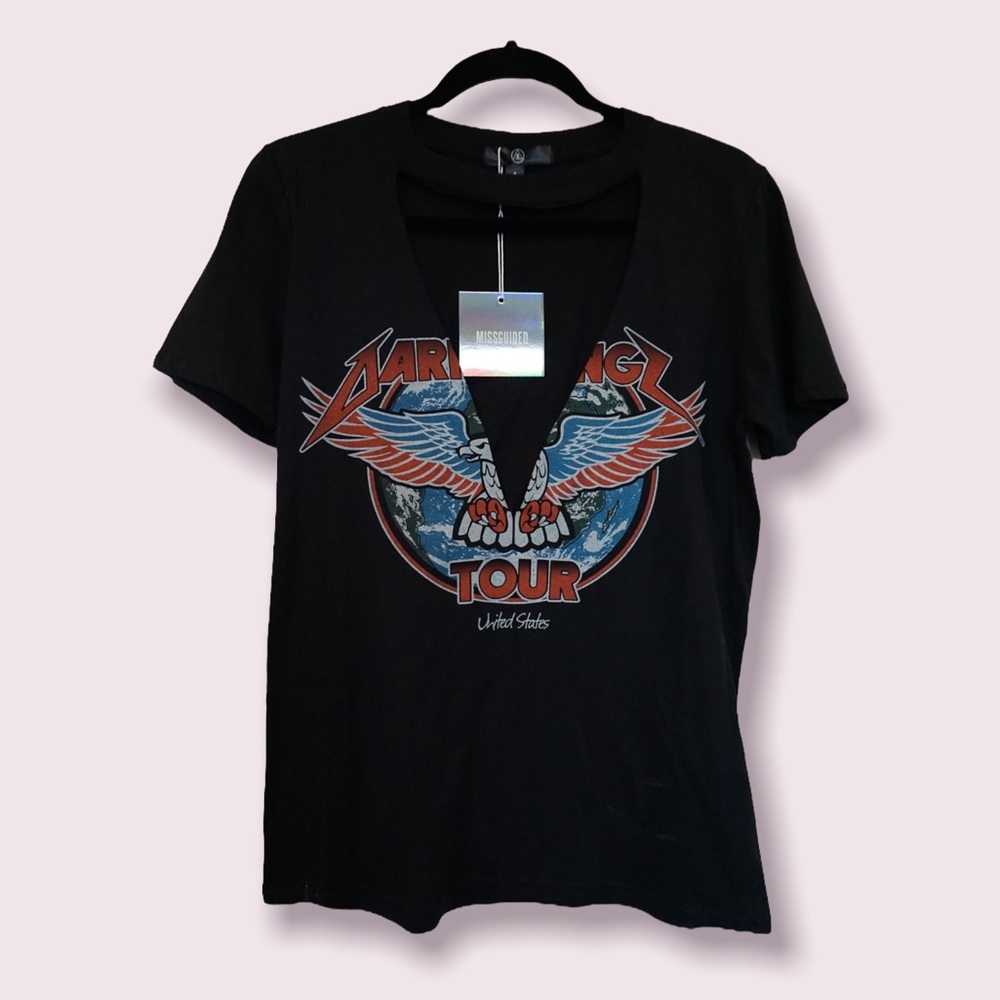 NWT Deep Vneck music tee size small